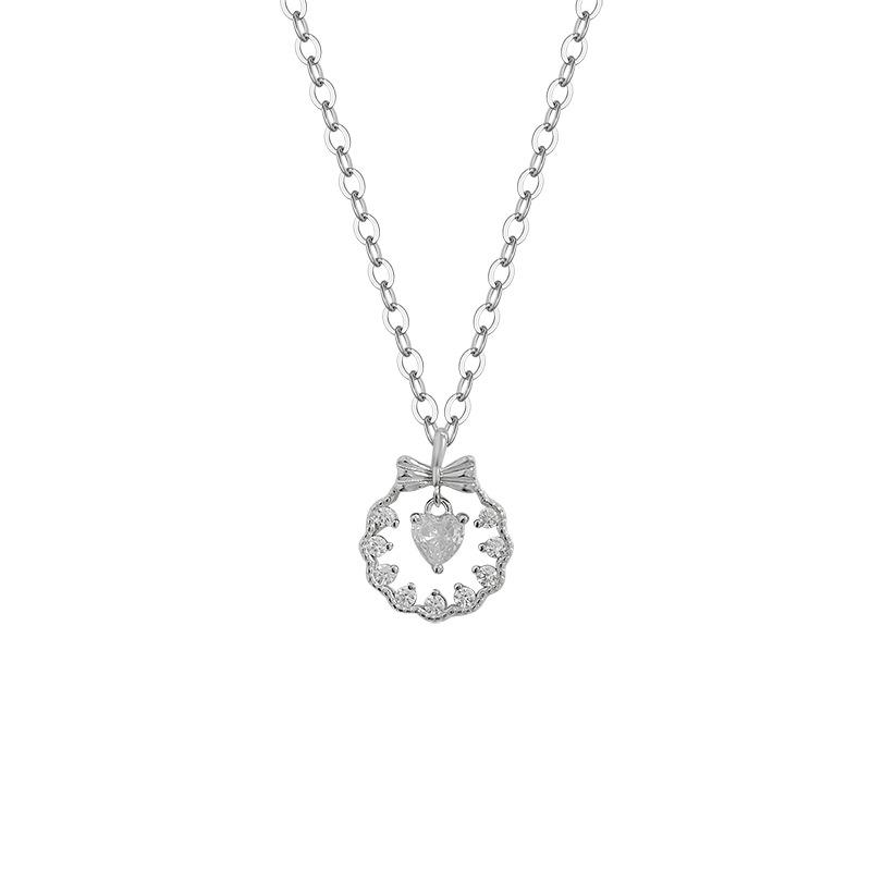 

Изысканное ожерелье с бантом и кольцом Love, милая, легкая роскошь и высококачественная цепочка для воротника для женщин