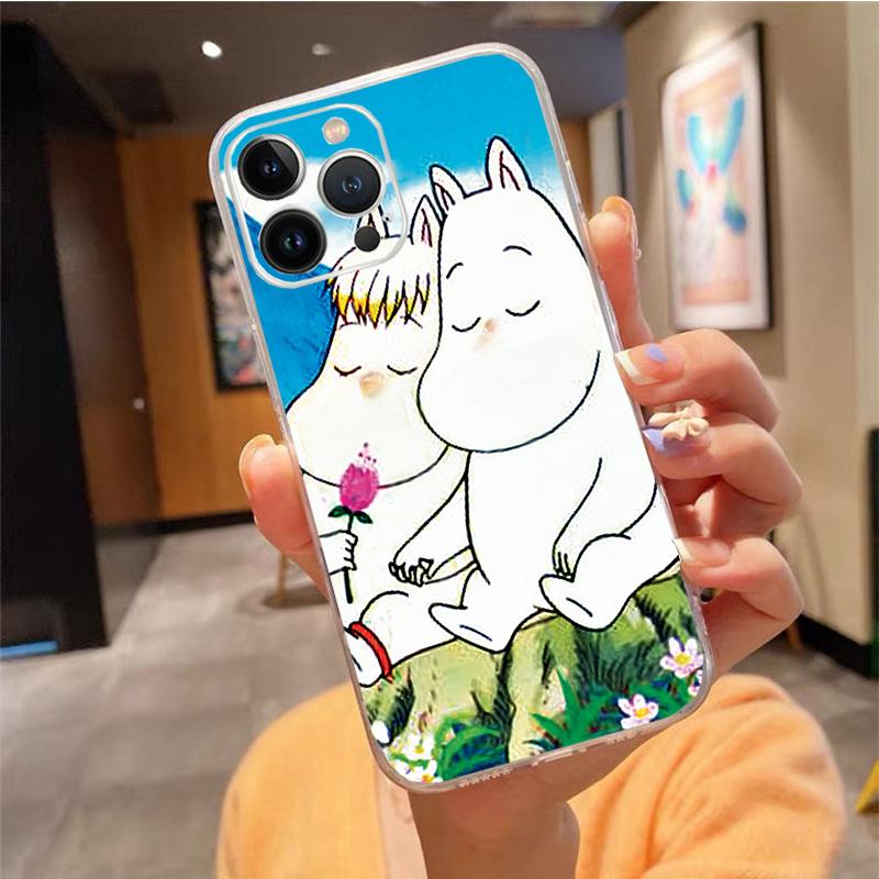 

Чехол для телефона iPhone 14 13 12 11 Pro Max XS XR X 12mini 14 Plus SE Moomin, чехол для мобильного телефона Funda Capa Cell iPhone 13Pro