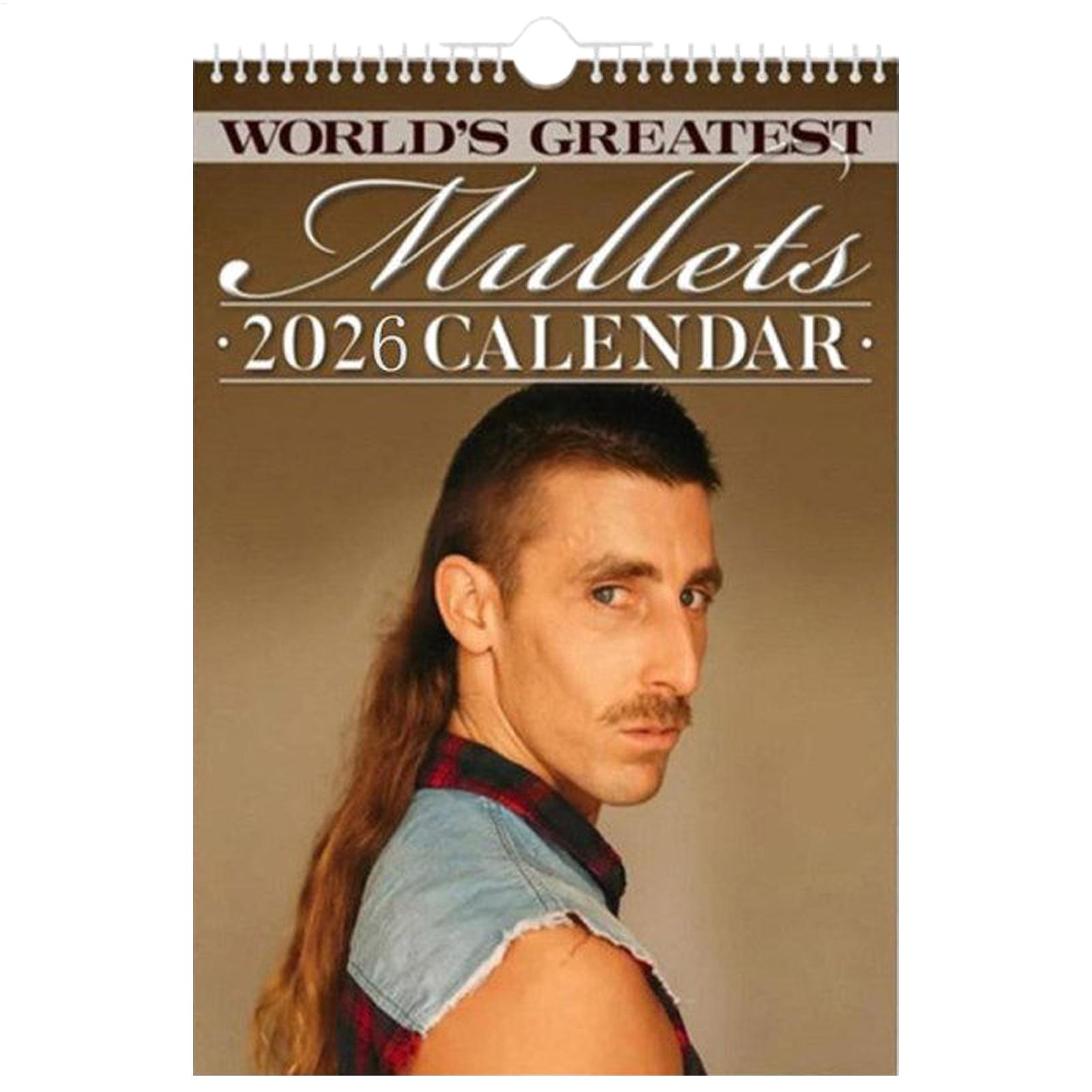 Calendario da Parete 2026 Le Migliori Mullet del Mondo Calendario Divertente Acconciature Calendario Pianificatori di Programmazione Giornaliera Calen