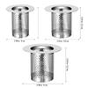 3 Pcs 304 Stainless Steel Floor Drain Filter Strainer Sink Metal Screen Strainers Shower Cover Basket Drainer Mesh