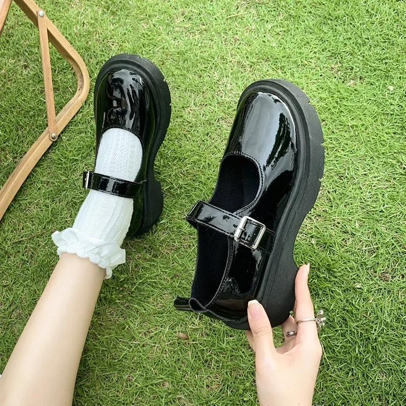Lolita Japanese Mary Jane Shoes Women Vintage Girls Students JK Uniform Platform Shoes Female Cosplay High Heels Zapatos Mujer
