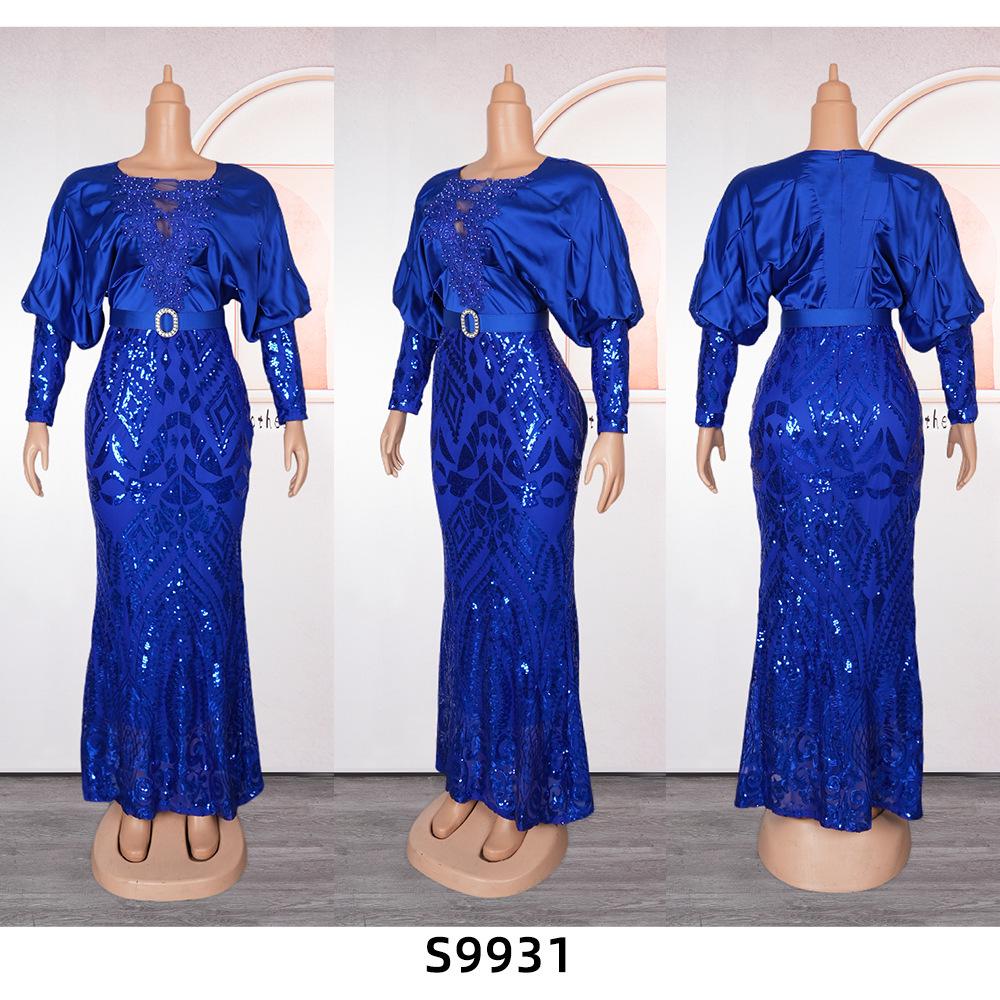 Elegant Plus Size Sequin Party Evening Dress for Women