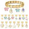 Vintage Pearls Zircon Bow Heart Butterfly Gold Color Pendant Italian Charm Links Stainless Steel Fit 9mm Bracelet DIY Jewelry