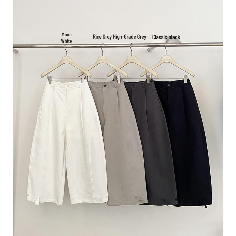 MMC DITION Women s High Waist White Casual Cropped Jogger Pants Medium