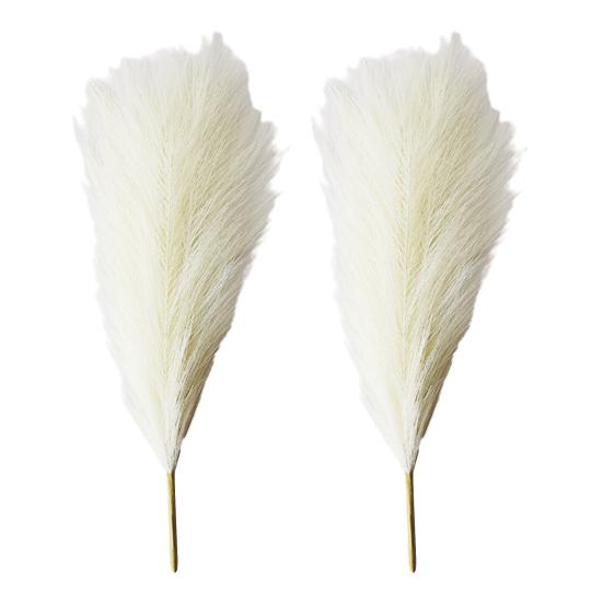 2Pcs Artificial Pampas Grass Exquisite Layout Props Faux Silk Flower No-watering Fluffy