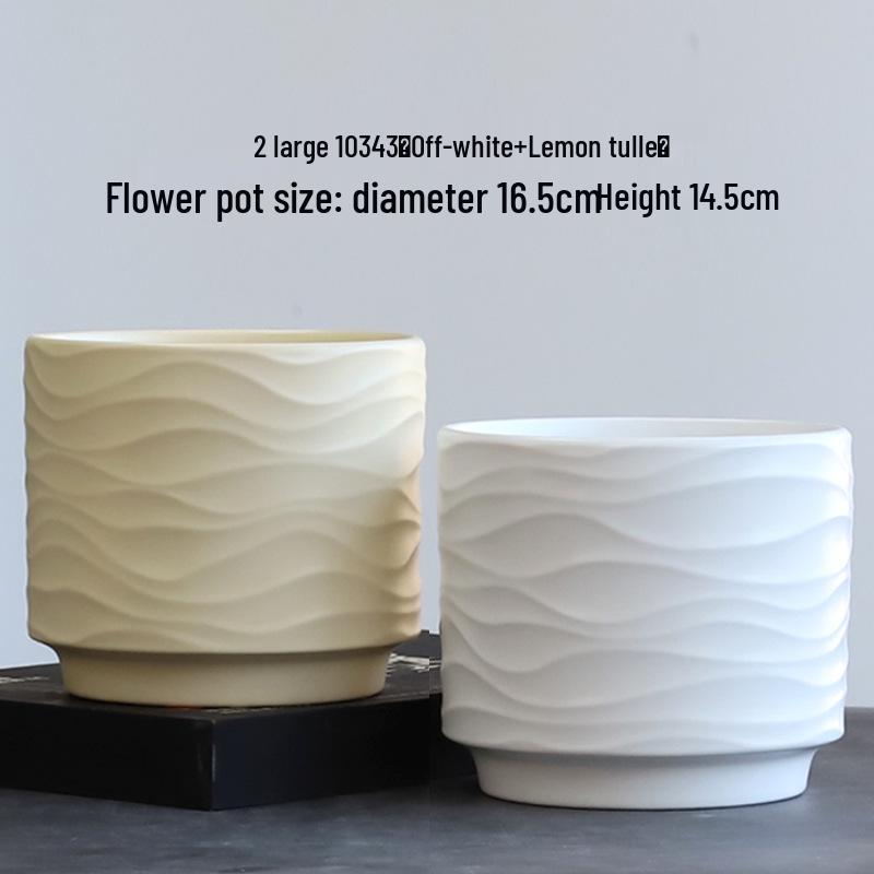 Nordic Minimalist Ceramic Flower Pot with Tray for Phalaenopsis, Orchid, and Succulent Plants