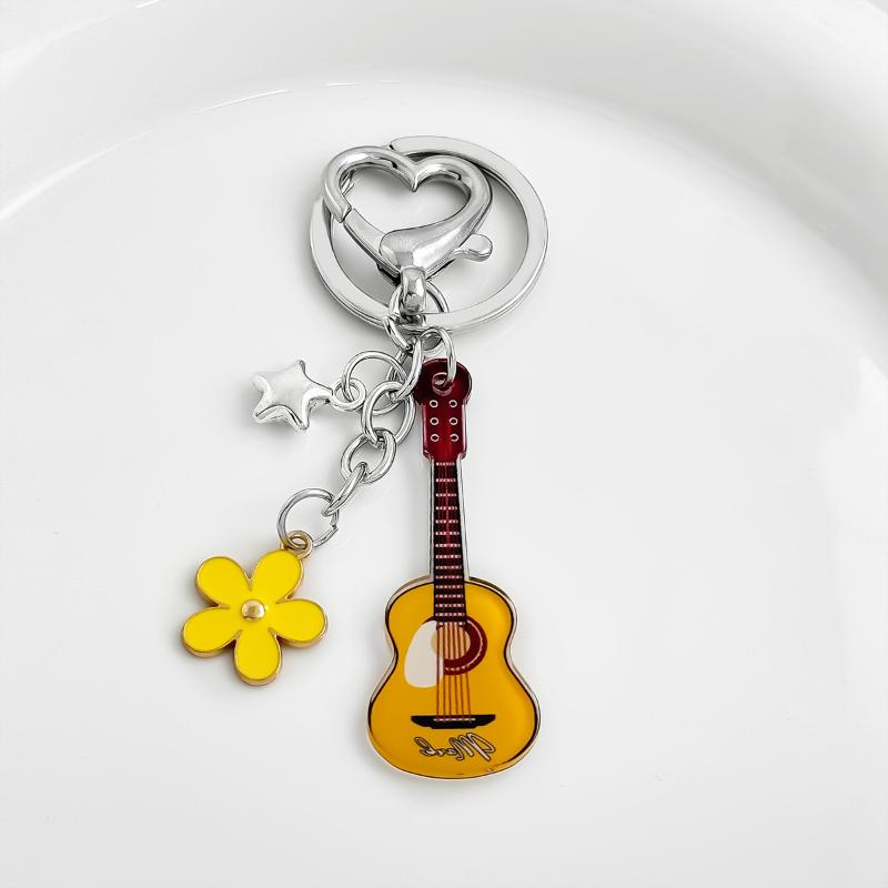 Hiphop Rocková Kytara Klíčenka Cool Módní Punk Harajuku Hudební Klíčenka Přívěsek na Tašku