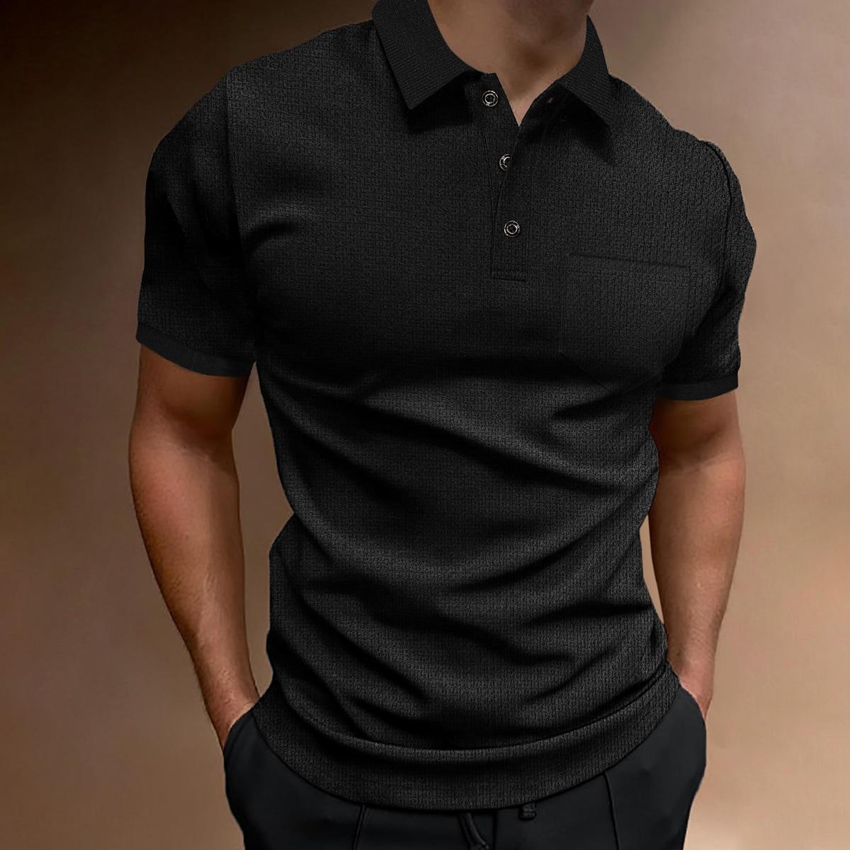 

Европейская модная одежда Softstyle Мужская рубашка с коротким рукавом S чёрный