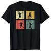Retro Badminton T-Shirt Four-panel Color Badminton Player Clothes Tops  Men Clothing Graphic T Shirts Streetwear Camisetas