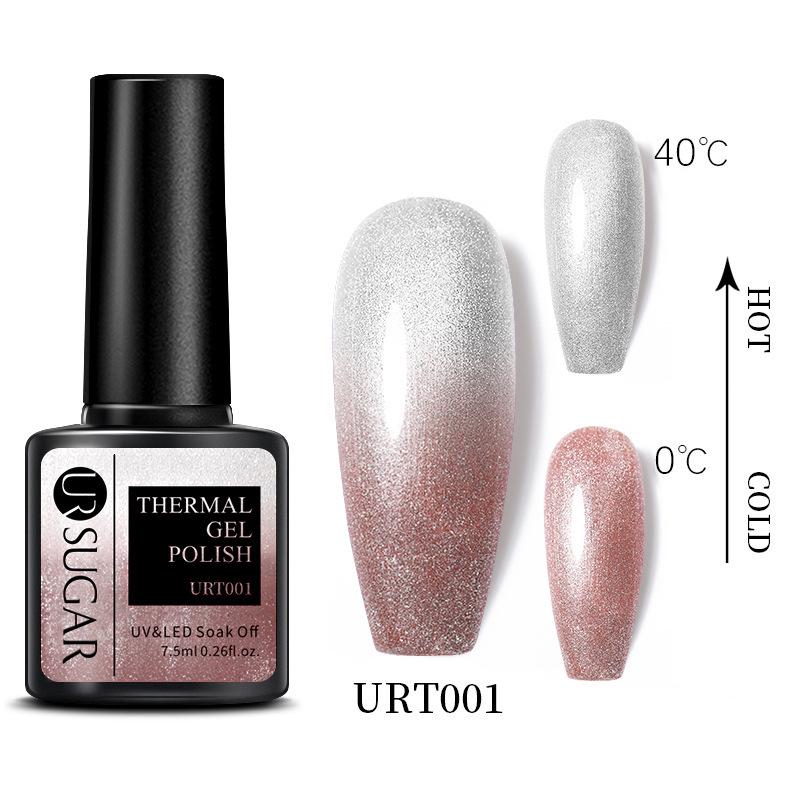 UR SUGAR Temperature-Change Gel Nail Polish: Japanese Gradient, Glitter, Long-Lasting, UV/LED.