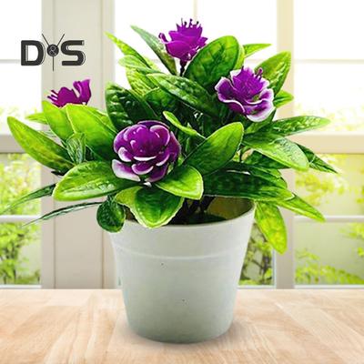 Artificial Plant Pot Curling Rose Flower Table Centerpieces Plastic Decorative Simulation Bonsai