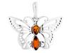 Silver Butterfly Pendant With Amber Women's Openwork Butterfly Pendant Silver