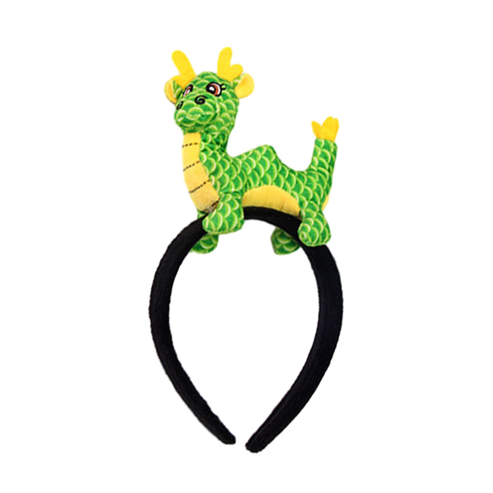 

Повязка на голову Дракон Плюшевый головной убор Милый Дракон Декоративный обруч для волос Год Дракона Головной убор Аксессуар для костюма зелёный