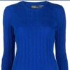 Polo Ralph Lauren FW22 Solid Color Crew Neck Knit Sweater Women sweater Blue 211880516-016