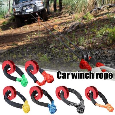 55000lbs Outdoor Off-road Vehicle Winch Rope Synthetic Protective Shackle Sleeve Rugged With Snatch Soft Shackle Rescu A3A2