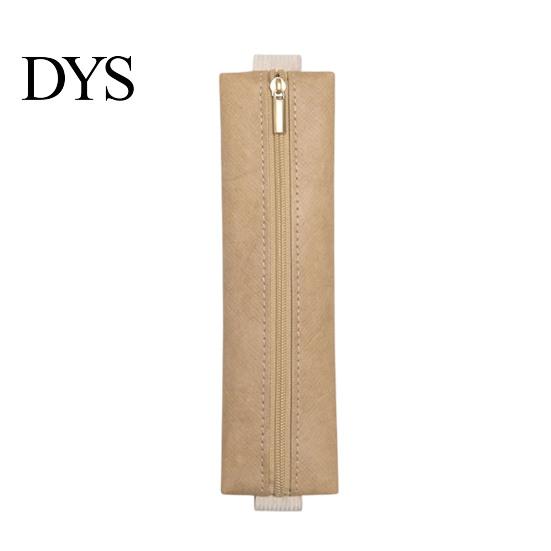 Retro Texture Writing Tool Case Zipper Pen Holder for Notebook, with Adjustable Elastic Band Versatile Daily Commuter Bag Design, Slim Lightweight