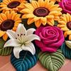 Sunflower Floor Mat Non-Slip Living Room Rug Farmhouse Area Rug Decorative Flower Carpet for Bedroom Playroom Bathroom