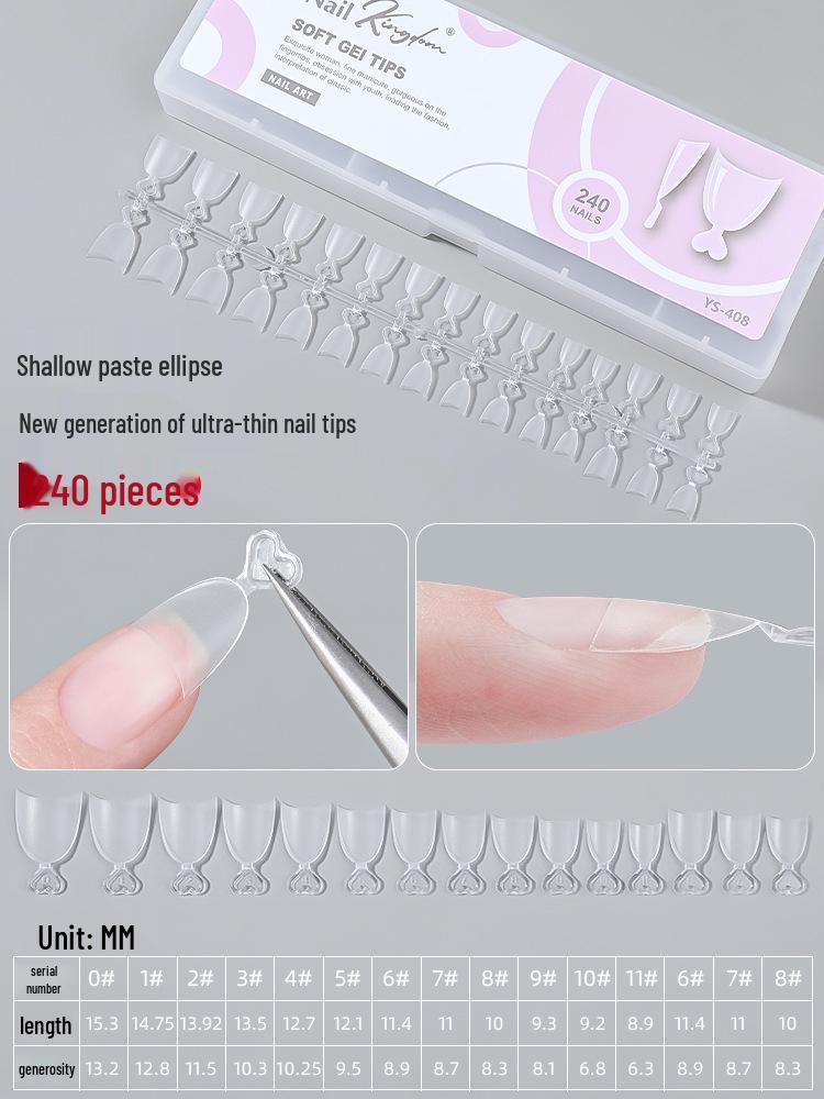 

C Арка Трапеция Типсы для ногтей собаки - Овальные Полупокрывающие, Форма Нового Месяца, Не требуют опиливания или обводки