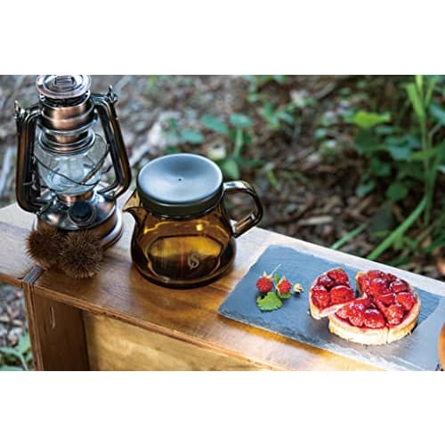 CAPTAIN STAG Coffee Server, 470ml, with Lid and Graduations, KONOMI/Brown, CS Forest Cafe, Made In Japan, UW-3561