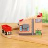 Wooden Lumber Yard Blocks Car Kit Model Kids Toy Train Track Scene Accessories