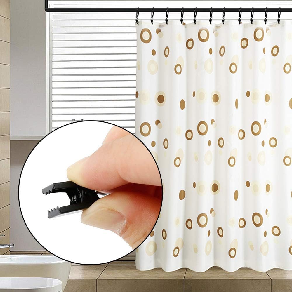 JANYUN 30 Pack Small Heavy-Duty Hook Clip Set Metal Curtain Hangers Clips for Clip Photo Home Decoration Art Craft Display - Black