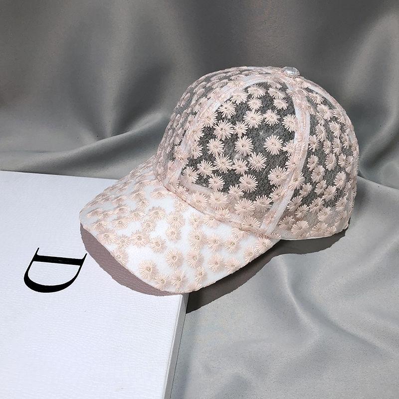 Hut Damen Sommer dünnes Mesh atmungsaktive Baseballkappe Sonnenschutz Sonnenhut klein frisch Chrysanthemenkappe Tide