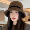 Korean Style Women's Knitted Beanie 2025 - New Autumn/Winter Warm Slimming Fisherman Bucket Hat