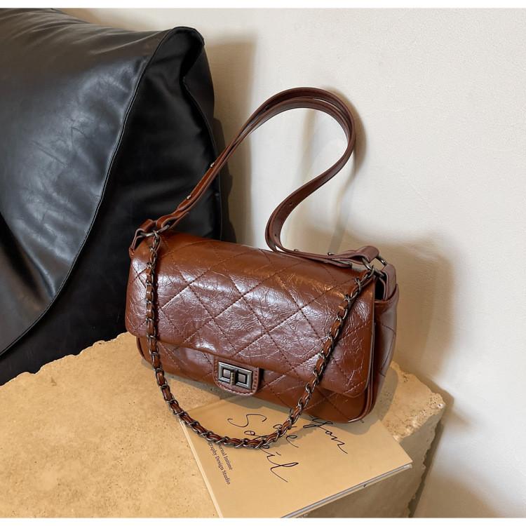 IELGY Fashion Trend All-Match Diamond Chain Bag Exquisite One-Shoulder Messenger Underarm Bag