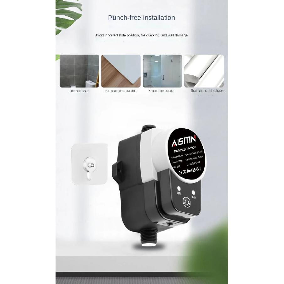 AISITIN Bomba Booster Bomba de Agua sin Escobillas 16m 24v IP56 Pome Controlador de Presión Automático Hogar Aumento Calentador de Agua