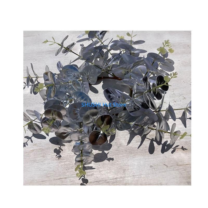 

Festival Christmas Money Leaf Rings Wreath Holder PlasticLeaves Rings for Table Decorations D57B серебряный