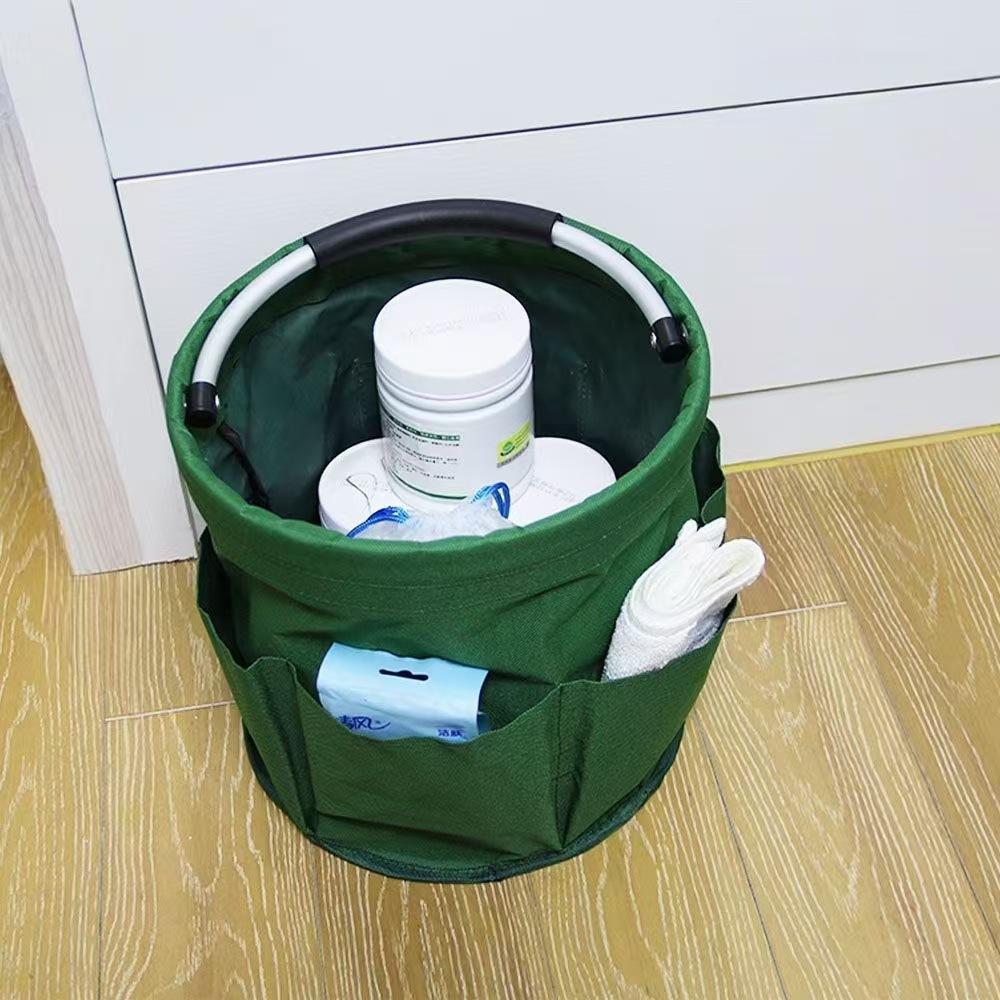 Large Storage Organiser Bag Folding Basket Picnic Tote Outdoor Cleaning Caddy with Handle Tool Bag Cleaning Supplies