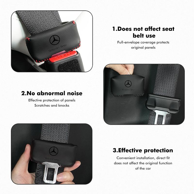 AABHZ1 For Benz Car Logo Seat Belt Buckle Protective Cover Anti-Collision Cover Accessories AMG Exclusive A C E R V Class CLA CLS C180