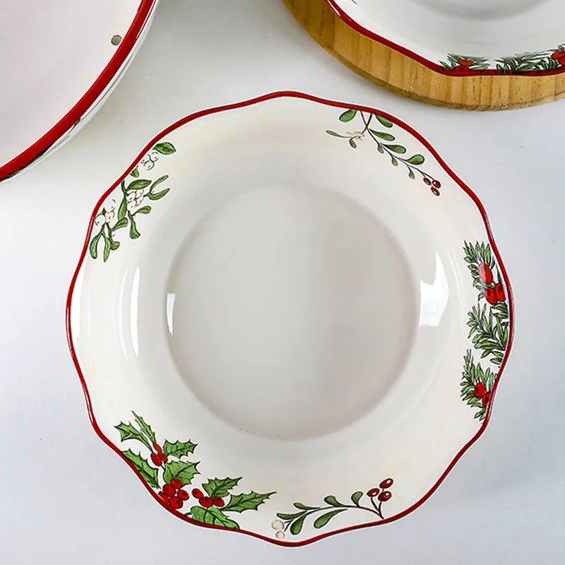 Fruchtschalen im amerikanischen Stil Heim Suppenschalen Irreguläre flache Schalen Kreative Keramik Tiefe Teller Unterglasurfarbige Schalen Können wiederverwendet werden