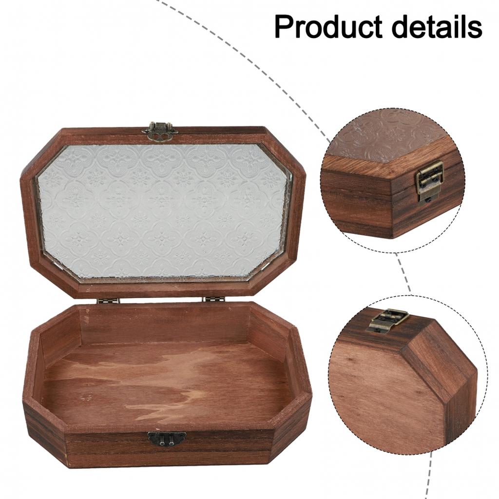 Solid Wood Decorative Organizer Box for Small Accessories and More