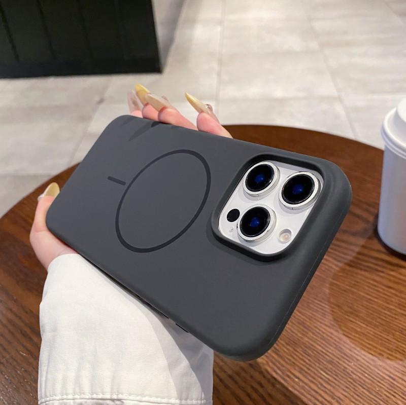 Luxury Original Liquid Silicone Case for iPhone 16 15 14 13 12 11 Pro Max Plus For Magsafe Magnetic Wireless Charge Soft Cover