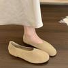 Comemore Retro Round Head Flats Spring Autumn Loafers Causal Soft Sole Women's Moccasins Solid Color Slip On Flat Shoes