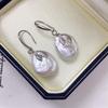 Baroque Pearl Leaf Earrings - Natural Freshwater Pearl Ear Hooks