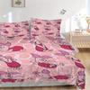 3pcs Piglet Pattern 1 Cover+2 Pillowcases, Pillow Inserts Not Included, Machine Washable, All-Season Use, Teen and Adult Rooms131