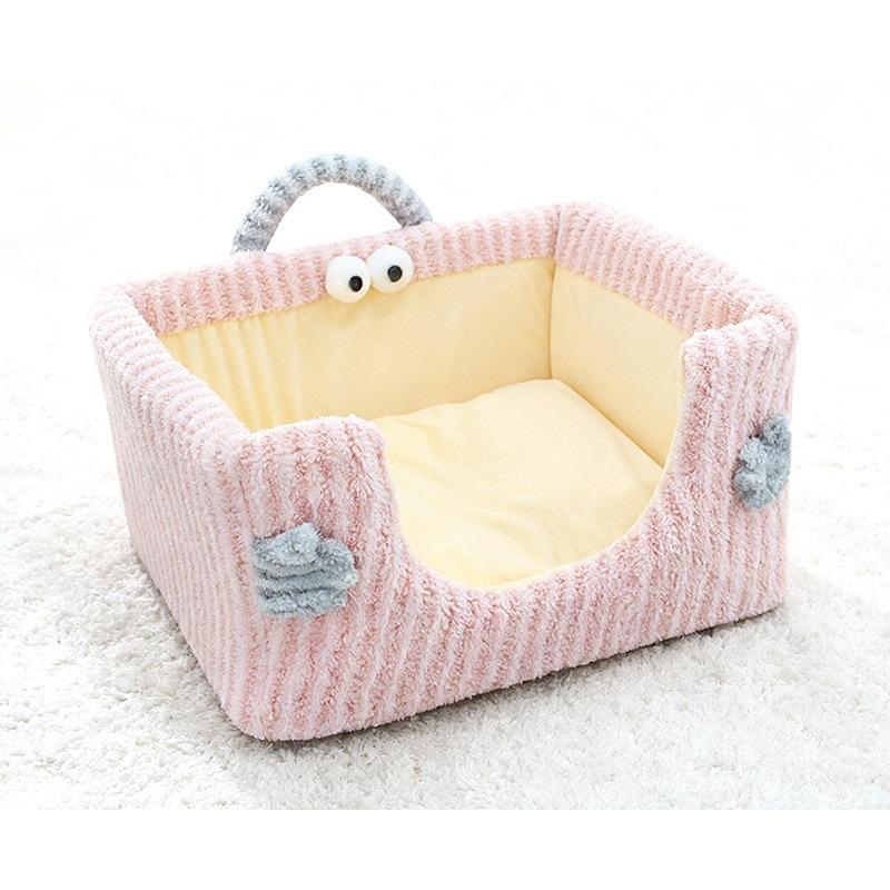 New Year Pet Bed - Red Detachable Sofa Style Dog Cat Bed Four Seasons Washable Cute Pet House for Festive Home