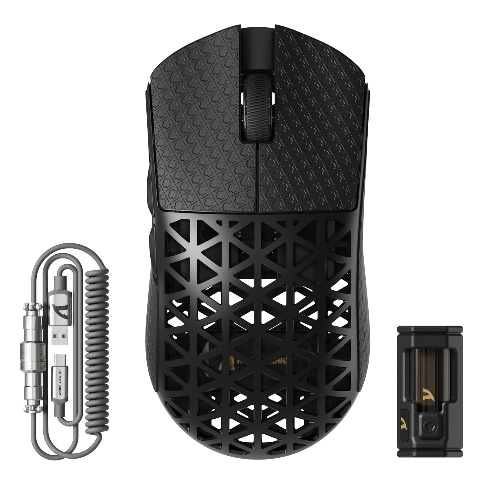 

ATTACK SHARK R5Ultra Shadowless Carbon Fiber Wireless Gaming Mouse, Ultra-Lightweight at 39g±3cm (PSA3950MAX) Wireless 2.4GBluetoothUSB-C