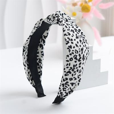 Mode Damen- und Mädchen-Leopardenmuster-Stirnband mit Knoten in der Mitte für Damen, täglich lässig, Haarreifen-Accessoires
