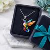 Rainbow Hummingbird Necklace Acrylic Colorful Bird Pendant Necklace Lightweight Fashion Necklace Jewelry Gift for Women Bird Lovers