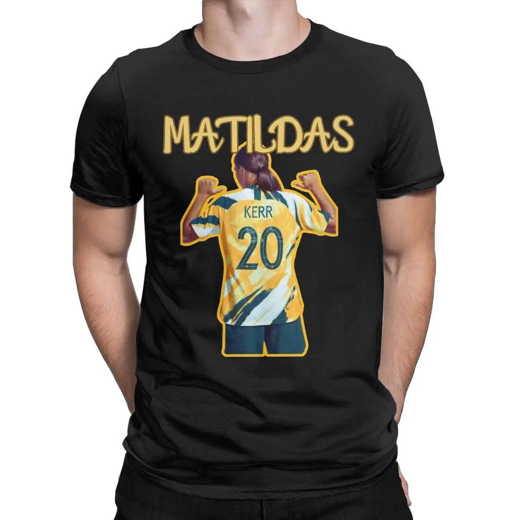 Funny Sam Kerr Australia Soccer T-Shirts for Men Crewneck 100% Cotton T Shirts Matildas Short Sleeve Tees Plus Size Clothing