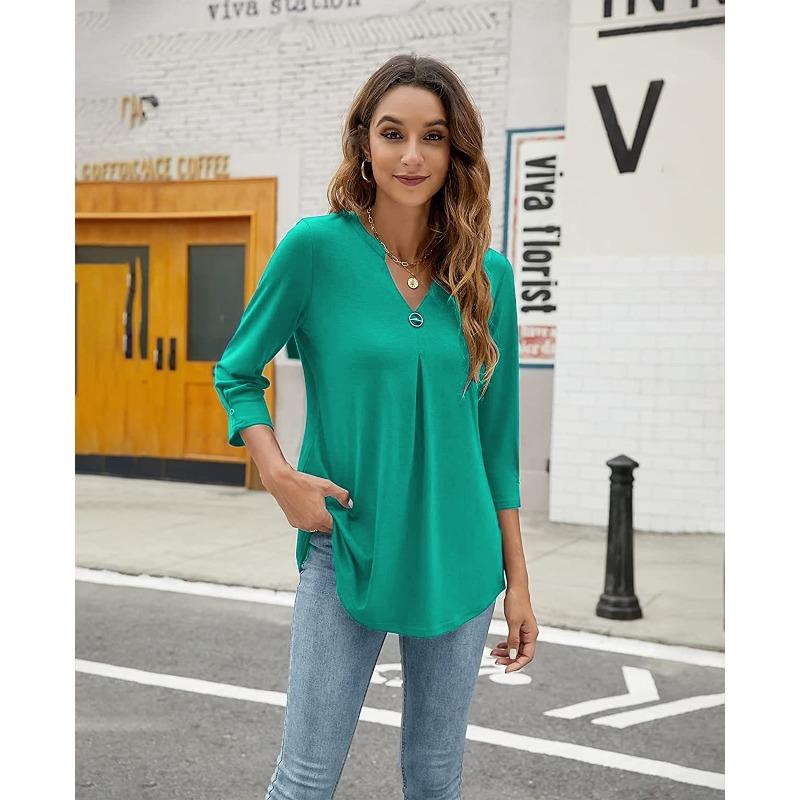 Plus Size Women's Autumn Fashion New V Neck Top