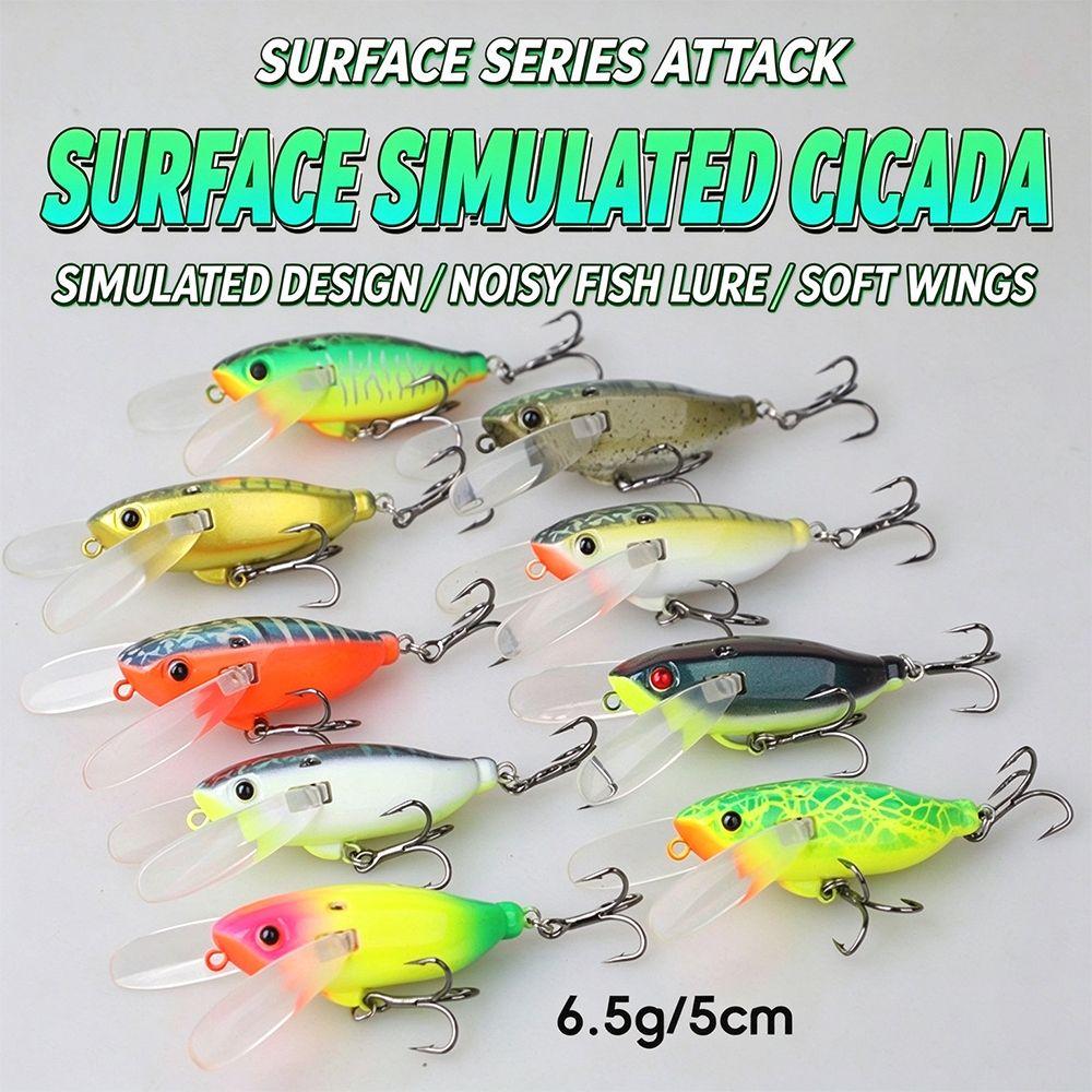 6.5g Topwater Fishing Lure Floating Type Cicada Fishing Lure NEW Crawling Surface Lure  For Bass