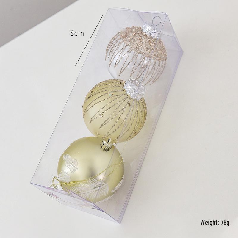 NUCHI 8cm Iridescent Painted Christmas Ball Ornament - Tree Decoration Pendant