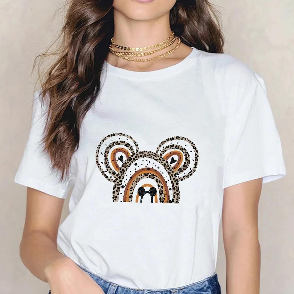 Disney Castle 90S Tops Mickey Mouse Cotton T-shirts Pink Minnie Graphic Kid Shirt Fashion Blouses Summer Women Harajuku Clothing