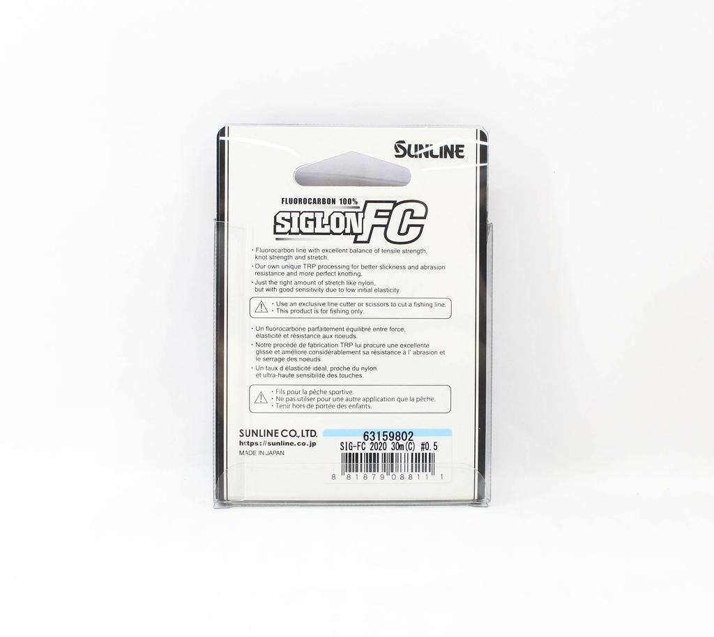 Sunline Fluorocarbon Leader Siglon FC 100% 30m 2.4lb Diameter 0.128mm (8111
