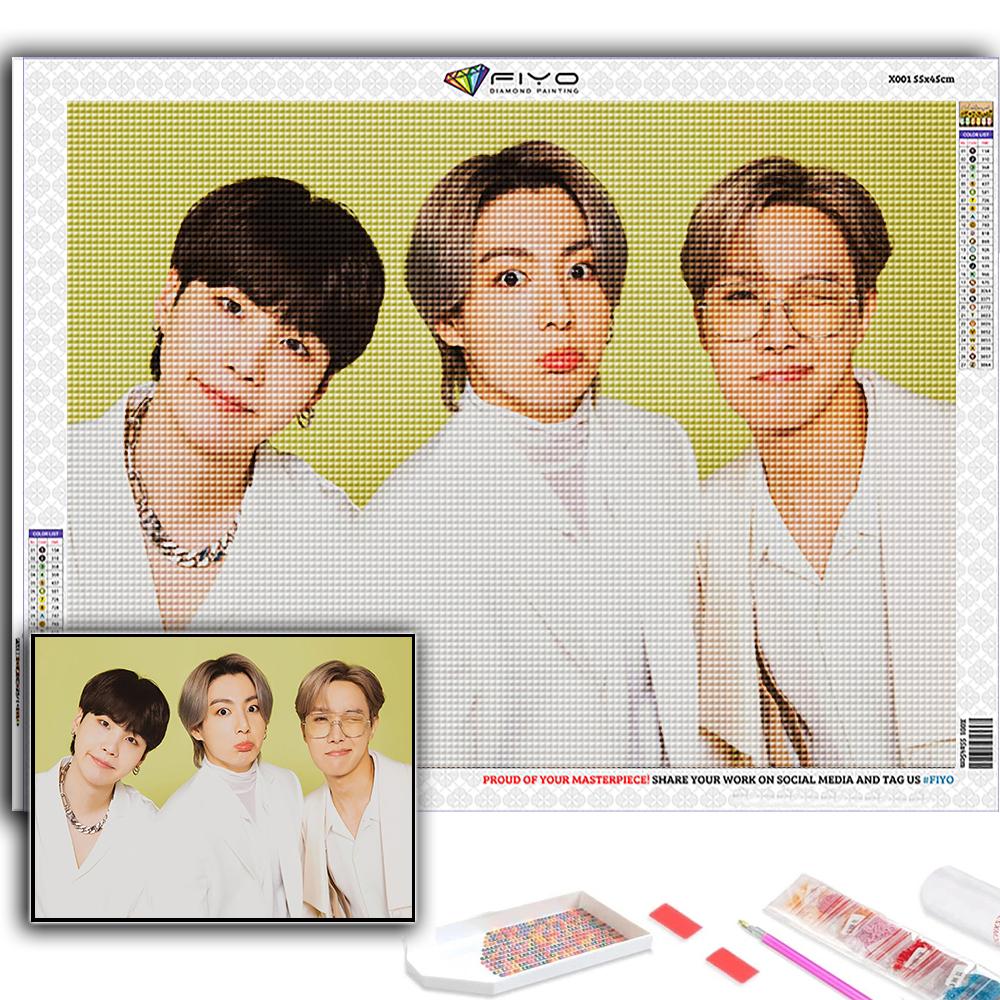 5D DIY Diamond Painting Cross Stitch Korean Boy Group Diamond Embroidery Mosaic Wall Art Home Decoration