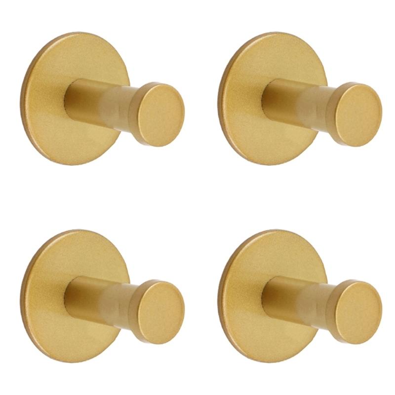 4Pcs Wall Mounted Coat Hook Stainless Steels Coat Hanger Heavy Duty Robes Hook Single Hook for Bag, Towel, Key, Hat